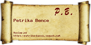 Petrika Bence névjegykártya