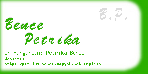 bence petrika business card